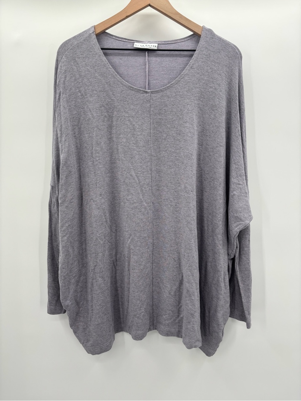bryn Walker Heather Gray Relaxed Oversized Dolman Knit Scoop Neck Top XS